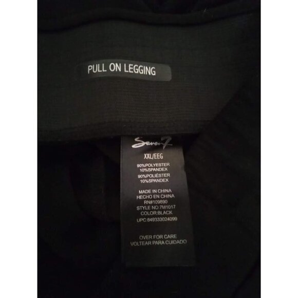 SEVEN7 Black High Rise Faux Suede Pull On Leggings Sz XXL - Picture 6 of 7